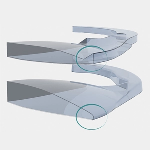 Форма края хрусталика (прямоугольный или округлый)